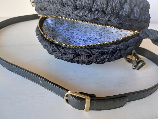 Bolso crochet Macaron negro nuevo