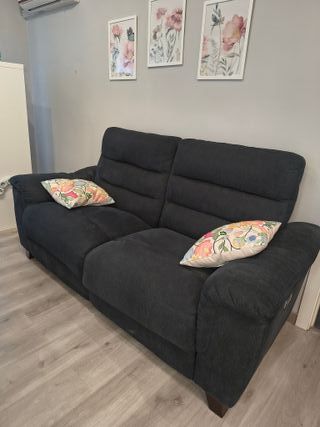 Conjunto Sofás Eléctricos Tela Negro