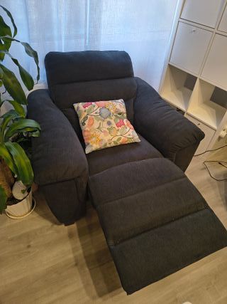 Conjunto Sofás Eléctricos Tela Negro