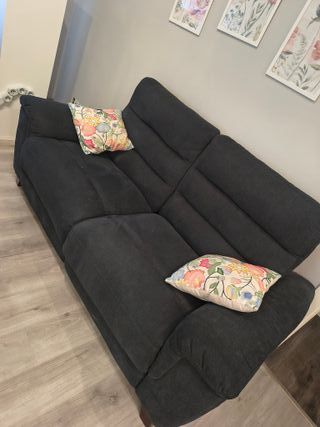 Conjunto Sofás Eléctricos Tela Negro