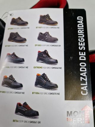 Zapatos de seguridad MON to FRI negros y rojos