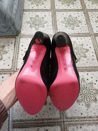 Décolleté Riccianera Nero/Rosa Tacco Alto