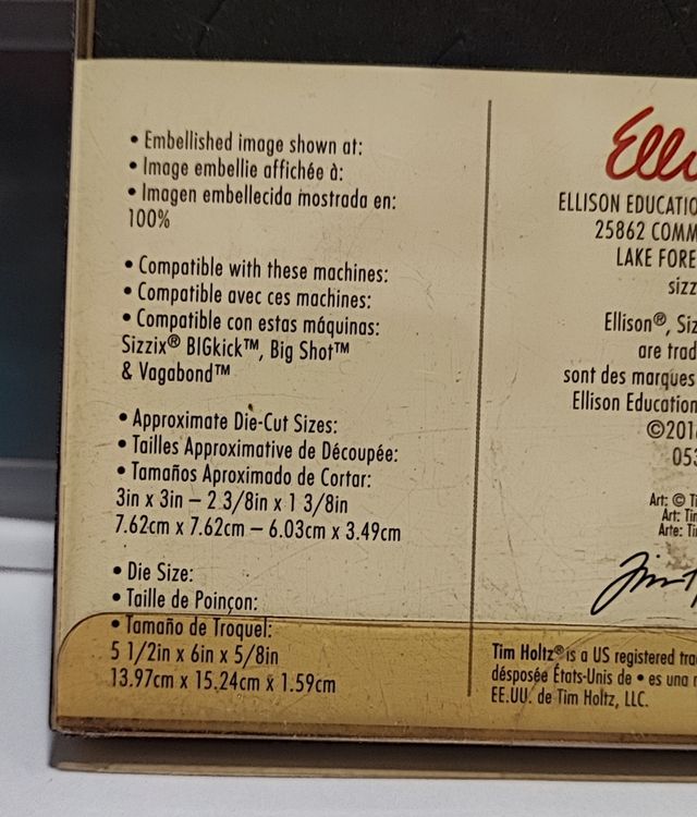 Troquel Sizzix BIGZ Jim Holtz Aves