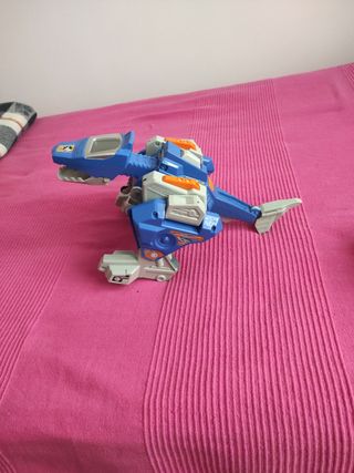 Transformador Dinosaurio a Avión Azul