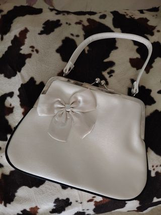 Bolso de mano Avon vintage con lazo