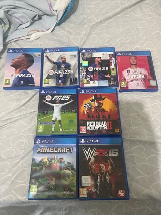 Pack 8 Juegos PS4: FIFA, Minecraft, WWE 2K16