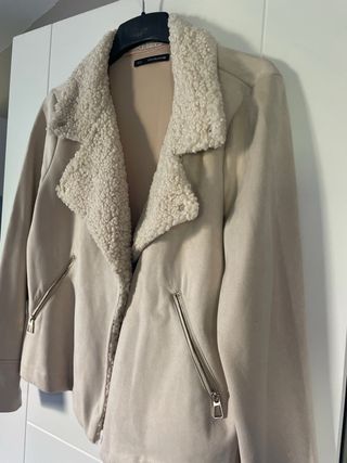 Chaqueta Sfera Beige Talla XL de antelina 