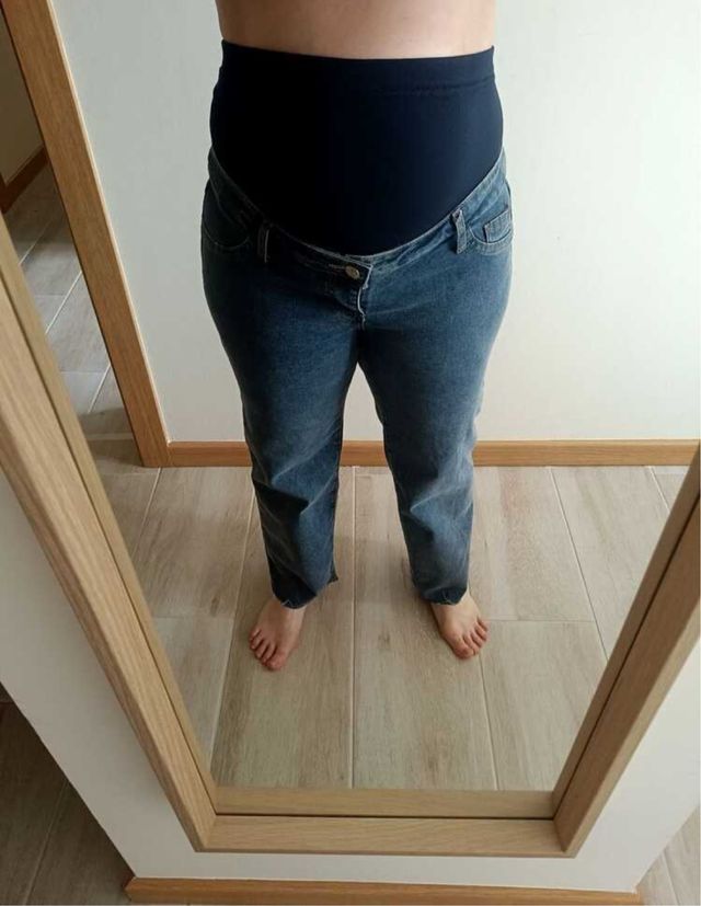 Vaquero premamá azul