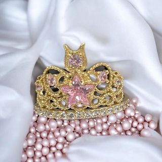 Anillo corona circonitas rosas oro 18k