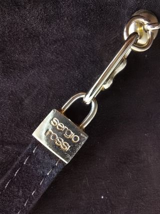 Pochette - clutch in pelle scamosciata marrone