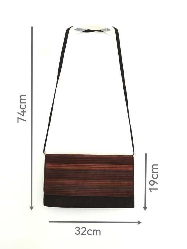 Pochette - clutch in pelle scamosciata marrone