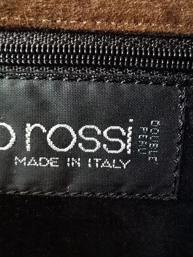 Pochette - clutch in pelle scamosciata marrone