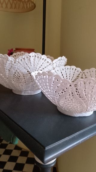 Cestini uncinetto fatti a mano,mai usati due pezzi