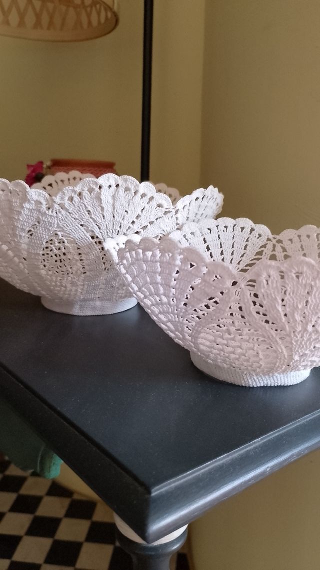 Cestini uncinetto fatti a mano,mai usati due pezzi