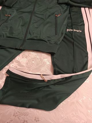 Tuta Palm Angels verde e bianca taglia M