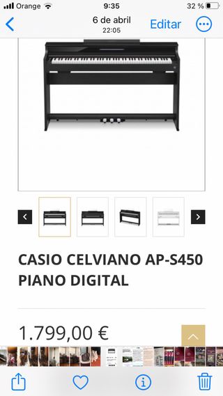 Piano Digital Casio Celviano AP-S450