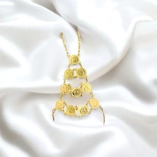 Pulsera manita 10 monedas de oro de 18k