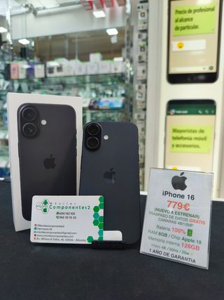 iPhone 16 128GB Negro Nuevo. Caja desprecintada.