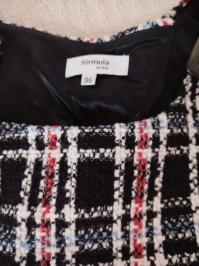 Vestido pichi cuadros tweed