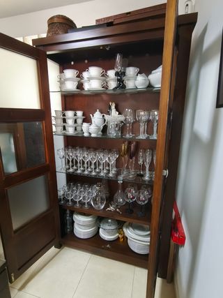 Vitrina de madera y cristal