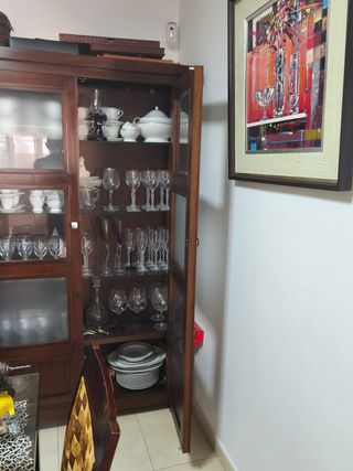 Vitrina de madera y cristal