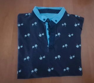 Polo Local azul oscuro estampado hombre