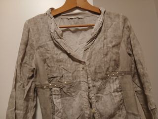 Camicia beige/grigio