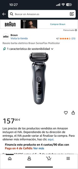 Braun SensoFlex Multicolor - Afeitadora Eléctrica