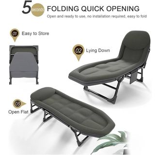 Cama Plegable Camping Gris