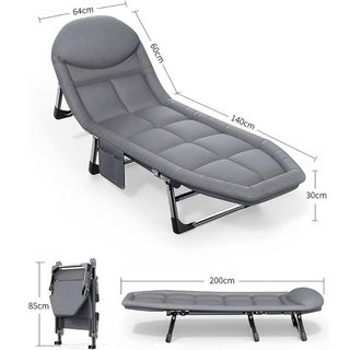 Cama Plegable Camping Gris