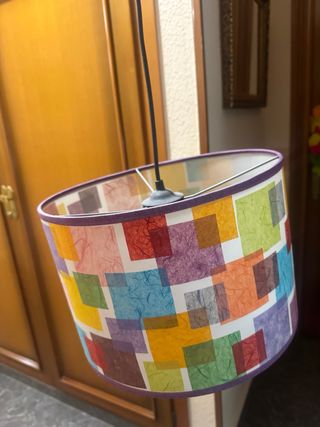 Pantalla de lámpara de papel multicolor
