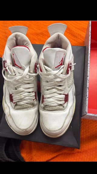 Air Jordan 4 Bianche e Rosse Tg 42