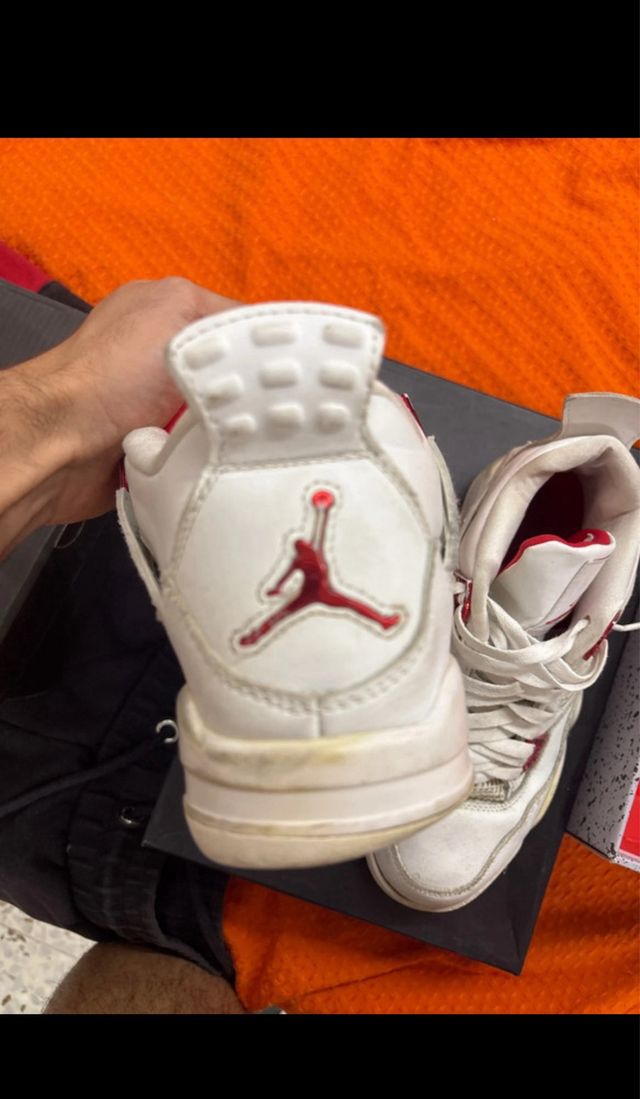 Air Jordan 4 Bianche e Rosse Tg 42