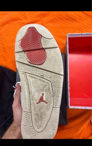 Air Jordan 4 Bianche e Rosse Tg 42