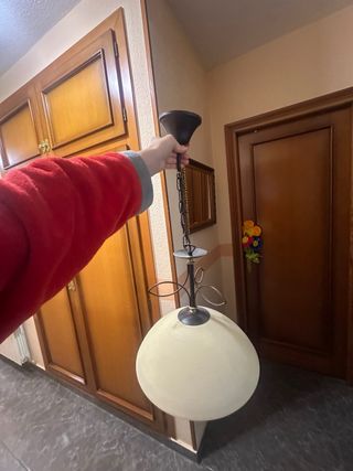 Lámpara colgante forja y cerámica