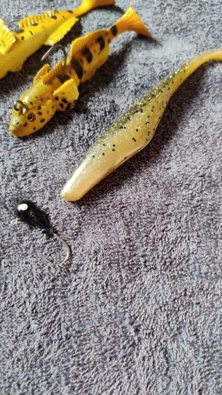 Set 5 esche artificiali da pesca in gel