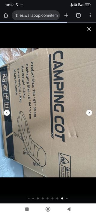 Cama plegable camping