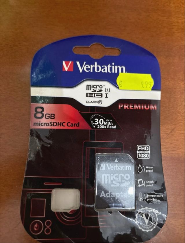 MicroSDHC Card 8GB Verbatim Classe 10
