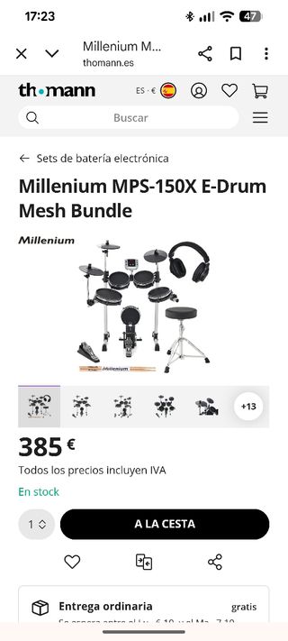 Batería Electrónica Millenium MPS-150X