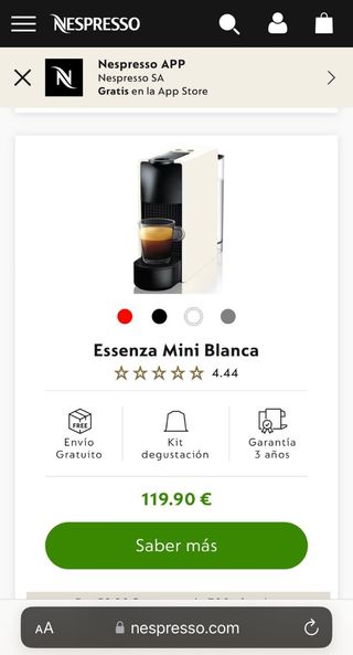 Cafetera Nespresso Krups Blanca