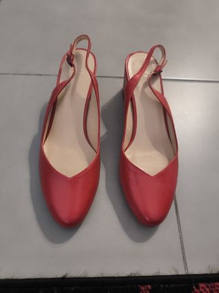 Sandalias de piel auténtica rojas