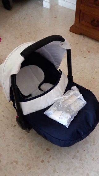 Carrito de bebé 3 piezas azul y blanco