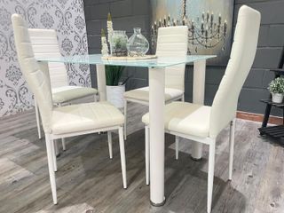 Mesa Comedor Cristal + 4 Sillas