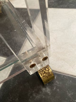 Mesa camarera acrílico y cristal con ruedas