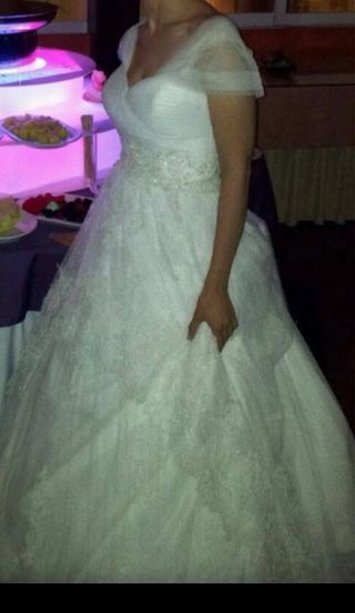Vestido de Novia Rosa Clará Encaje Blanco