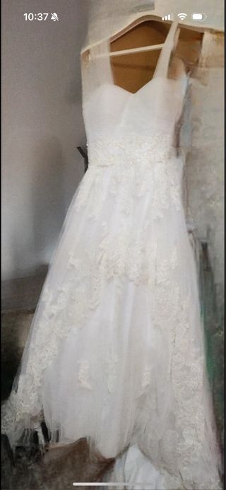 Vestido de Novia Rosa Clará Encaje Blanco