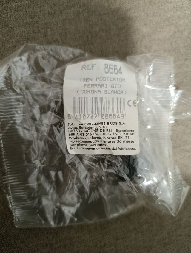 Scalextric Eje Trasero Ferrari GTO Blanco