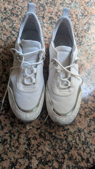 Michael Kors Zapatillas Mujer Blancas y Plateadas