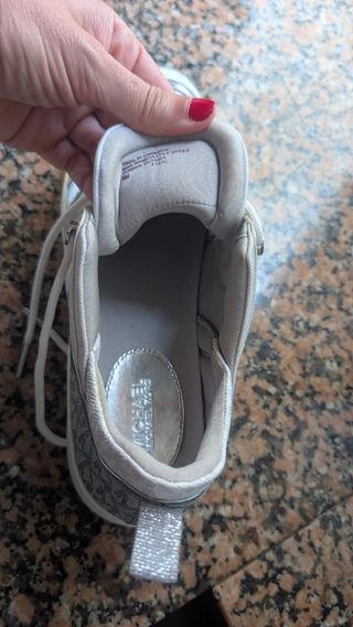 Michael Kors Zapatillas Mujer Blancas y Plateadas