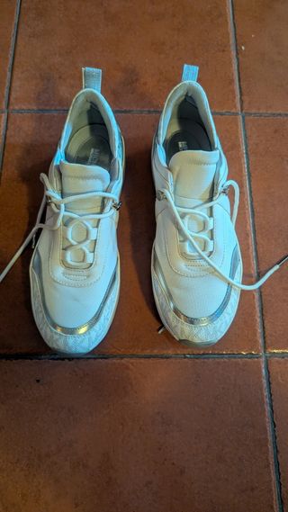Michael Kors Zapatillas Mujer Blancas y Plateadas